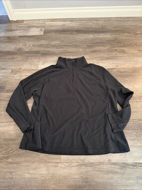 Women’s Black Quarter-Zip‎ Waffle Knit Sweater